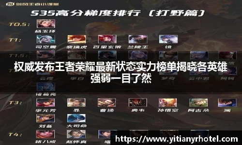 权威发布王者荣耀最新状态实力榜单揭晓各英雄强弱一目了然
