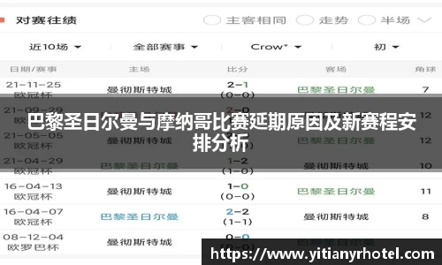 巴黎圣日尔曼与摩纳哥比赛延期原因及新赛程安排分析
